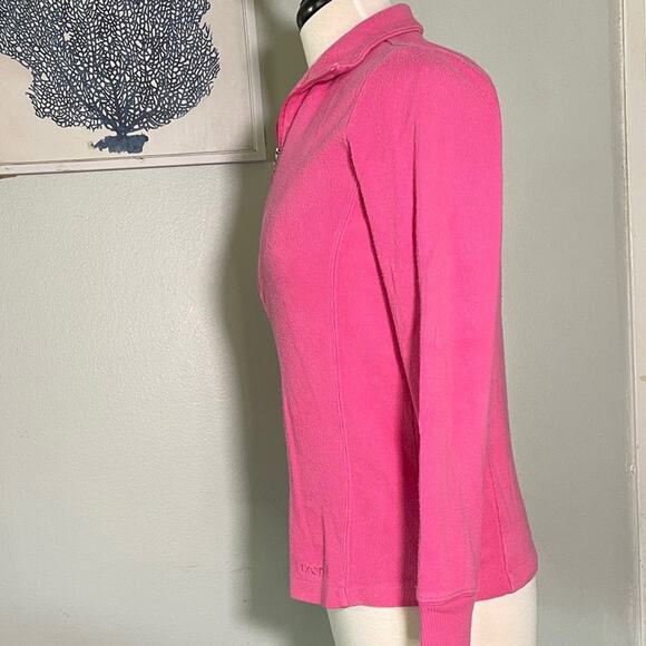 Izod Women's Pink Quarter-Zip Pullover - Picture 3 of 4